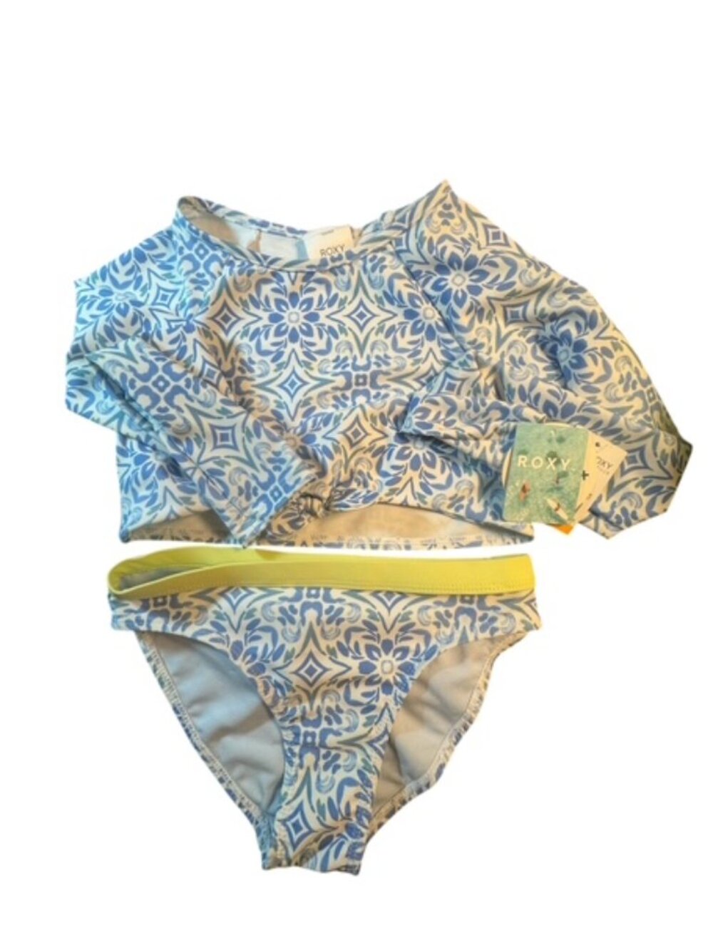 NEW Roxy 2 Pc Girl's Size 7 Rash Guard Swim - Picture 6 of 6